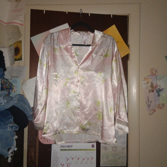 OSCAR DE LA RENTA Silky pajama top XL - Picture 2 of 8